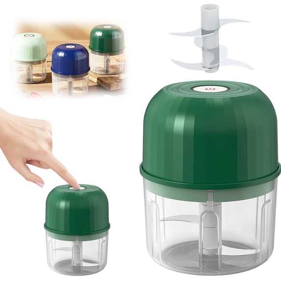 Wireless Portable Veggie Grinder, Compact Garlic Masher Mincer, Rechargeable Small Food Processor, Sharp Cutting Blades, Quick Minced Maker, for Onion, Veggies, Minced Meat Prep,Z2#L