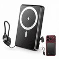 thumbnail image 1 of Magnetic Power Bank 10000mAh, 20W Fast Charging Wireless Power Bank, Portable Charger With a folding stand and Portable Fast-Charging Cable, Compatible with iPhone 18/17/16/15 Series, Samsung, 1 of 7