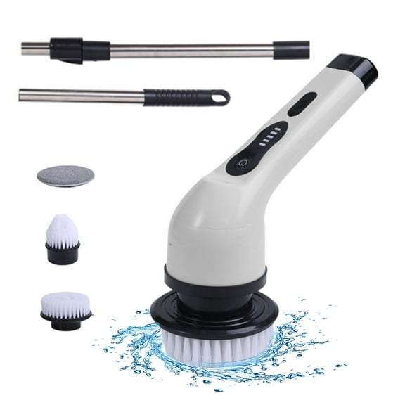 Wireless Power Scrubber with 3 Replaceable Brush Heads, Multi-Purpose Cleaning Tool for Kitchen, Bathroom, and Tile Scrubbing, Rechargeable, Adjustable Speed Settings