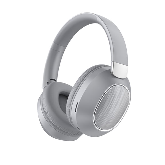 Wireless Premium Noise Canceling Overhead Headphones with Mic for Phone-Call and Alexa Voice Control,Gray