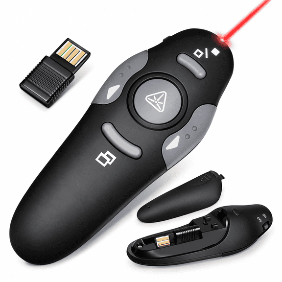 Wireless Presentation Clicker for PowerPoint Presentations,USB Dongle Wireless Presenter Remote with Laser Pointer Slide Clickers for Mac/Windows/Linux,Computer/Laptop,Google Slide/PPT/Keynote