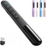 Wireless Presentation Clicker for PowerPoint, RF 2.4GHz USB Remote with Volume Control and Red Laser Pointer, Slide Advancer for Mac, Windows, Laptop, Keynote