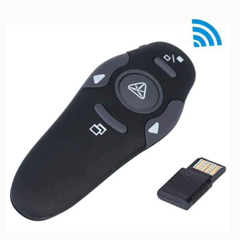 Wireless Presenter, RF 2.4GHz Presentation Clicker Remote 228 Feet, USB  PowerPoint PPT Clicker with Red Laser Pointer, Volume Control for Google