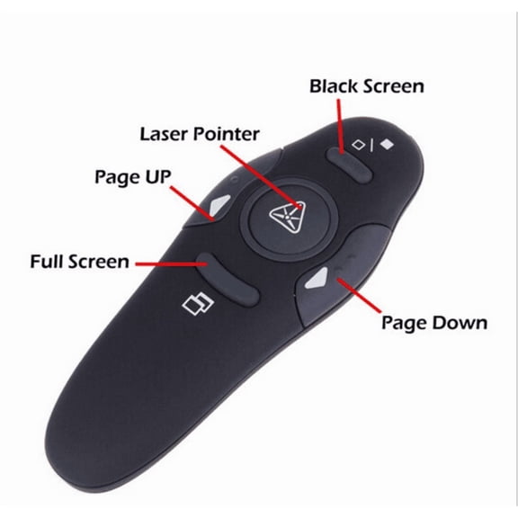 Wireless Presenter RF 2.4GHz Presentation Remote with Pointer PowerPoint PPT Slides Clicker for School Office