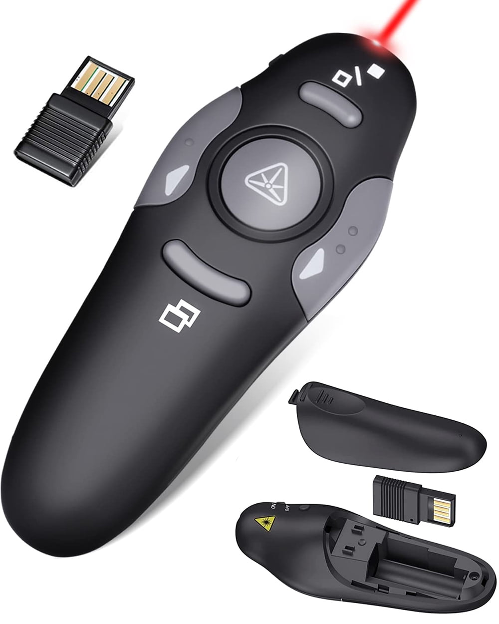Wireless Presenter Remote for PowerPoint Presentations, USB Dongle ...