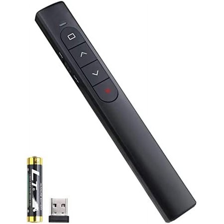 Wireless Presenter Remote, Presentation Clicker with Hyperlink & Volume Remote Control PowerPoint Office Presentation Clicker for Keynote/PPT/Mac/PC/Laptop(Battery Included)