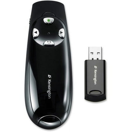 Wireless Presenter, w/Green Laser,1-1/2"x3-1/2"x1", BK KMW72353