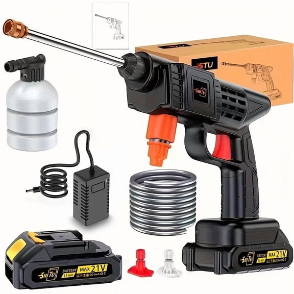 Wireless Pressure Cleaning Device, Home Vehicle Washing Water Tool, Compact Pressure Washer