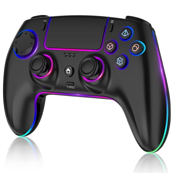 Wireless Pro Controller for PS5, Hall Effect Gaming Gamepad for PC/Mac/Steam Deck/iOS/Android with RGB Light, Turbo, Programmable Macro, Motion Control, Audio Jack, Dual Vibration