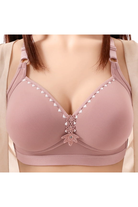 Wireless Push Up Bra, Plus Size Comfortable Seamless Full Coverage Bra for Women, Breathable Lightly Padded Daily Wear Underwire Free T-Shirt Bra for Home Work Yoga Sleep