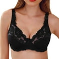 thumbnail image 1 of Wireless Push up Bras Women Ultra-Thin Underwear Bras Ladies Transparent and Breathable V-Neck Seamless Bra Feature Hook and Eye Closure Push-up Bra Style Y-512 , Black 38, 1 of 6