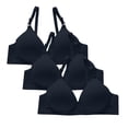 thumbnail image 1 of Wireless Push Up Bra, Hugcore A Traditional Women's Bra with A Thin Cup Small Chest and No Underwire T Shirt Bra Blue L, 1 of 6