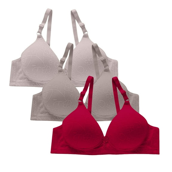 Wireless Push Up Bra, Hugcore A Traditional Women's Bra with A Thin Cup Small Chest and No Underwire T Shirt Bra Grey XL