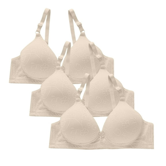 Wireless Push Up Bra, Hugcore A Traditional Women's Bra with A Thin Cup Small Chest and No Underwire T Shirt Bra Purple M