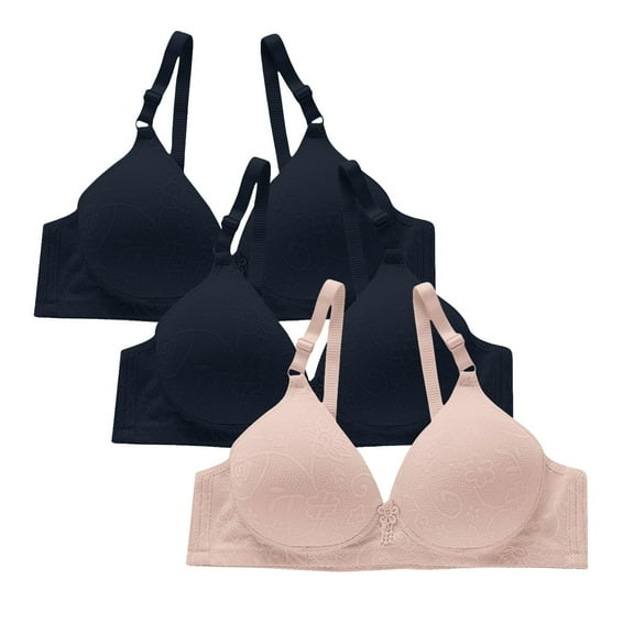 Wireless Push Up Bra, Hugcore A Traditional Women's Bra with A Thin Cup Small Chest and No Underwire T Shirt Bra Watermelon Red L