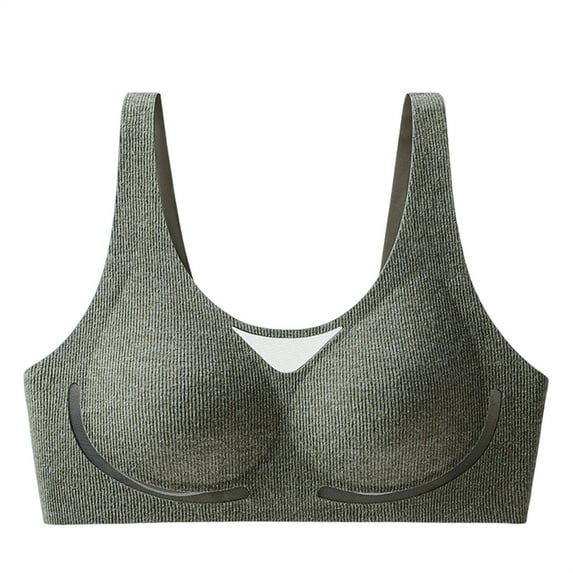 Wireless Push-Up Bra for Women Wirefree No Underwire Solid Color Daily Bra Comfortable Soft Support Daily Casual Underwear Everyday Wear Soft Breathable Fit Green L