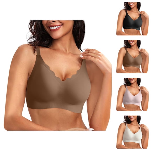 Wireless Push Up Bras for Women Wave Trim Comfortable Lightweight Full Coverage Sports Bralettes Everyday Bra