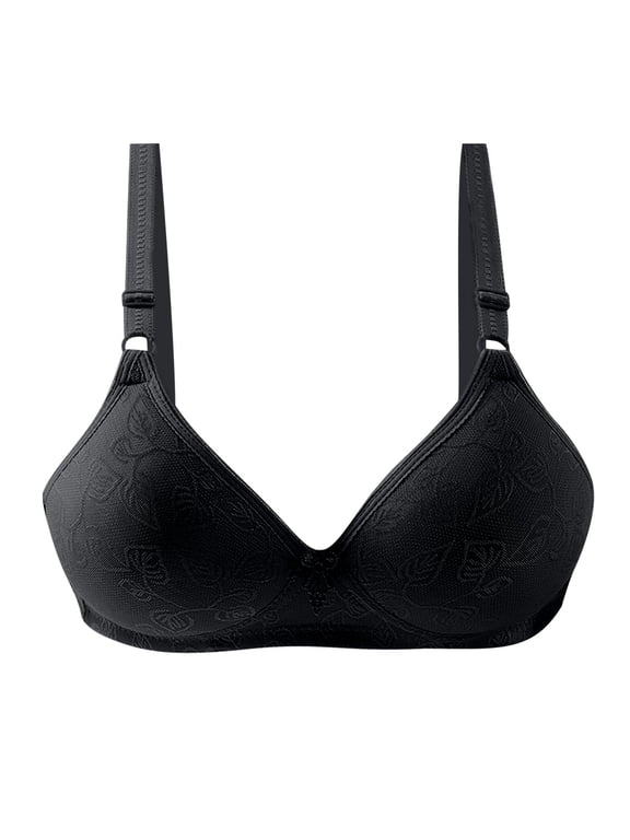 Wireless Push up Bras Women Seamless Bra Feature V-Neck Push-up Bra Style W-178 Black XL