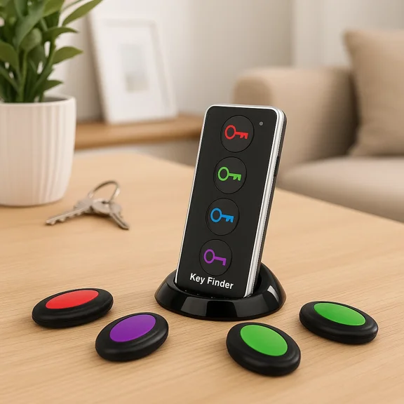 Wireless RF Key Finder Locator with 4 Receivers | Long Range Beeper Key Tracker
