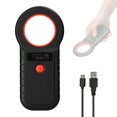 Wireless RFID Pet Microchip Reader - Handheld Scanner with OLED Display - Rechargeable - Supports EMID FDX-B (ISO11784/85) - 128 Data Storage - Ideal for Pet Animal Management - Walmart Compliant