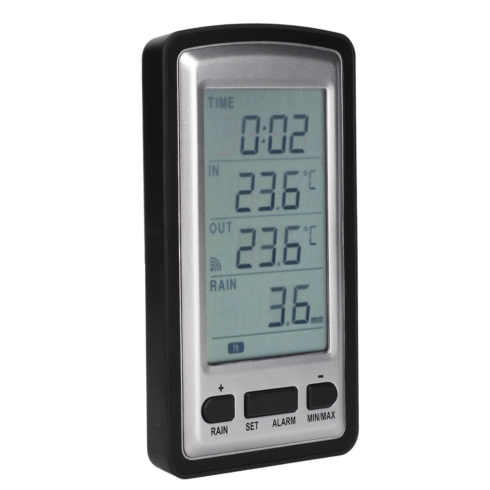 Wireless Rain Gauge With Indoor Digital Display, Temperature Recorder