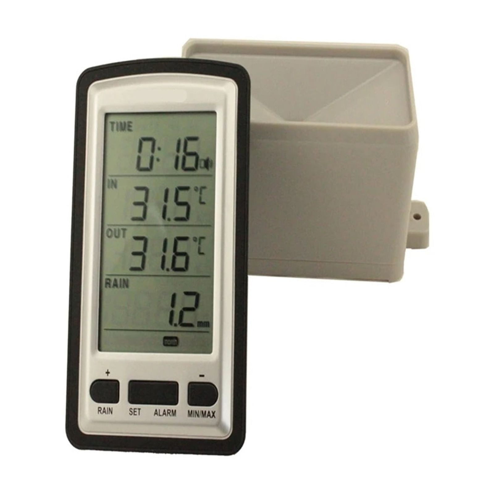 Wireless Rain Meter Rain Gauge Thermometer Weather Station for Indoor Outdoor Temperature