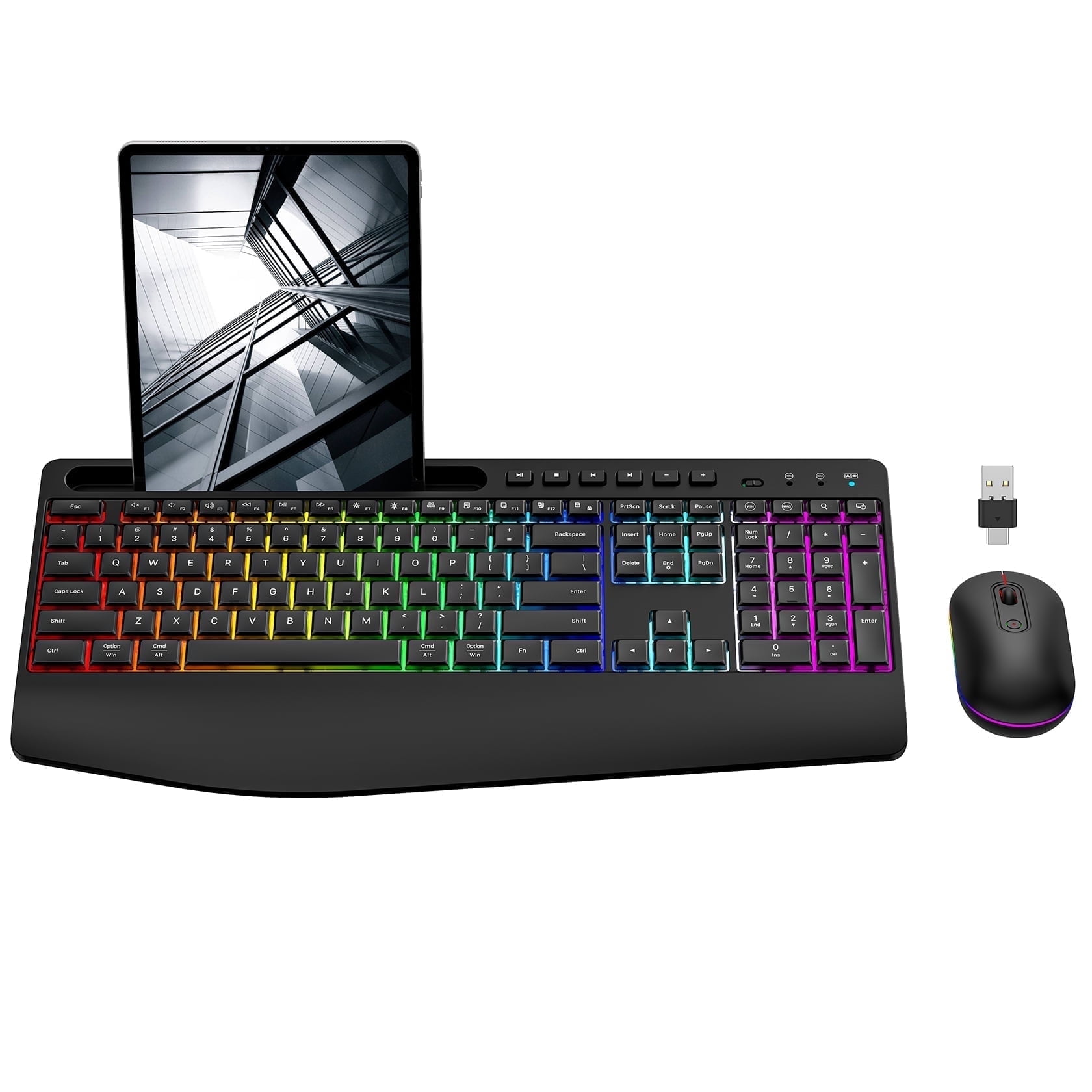 Wireless Keyboard and Mouse Combo - RGB Backlit-Rechargeable & Light U – My Store