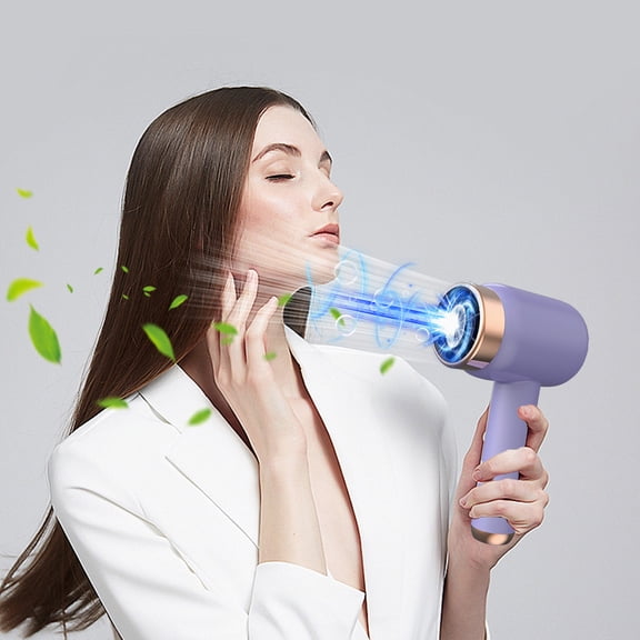 Wireless Rechargeable Portable Hair Dryer with 3 Speed Settings, USB Battery Operated Hair Dryer for Dorm Travel Outdoor Camping, Compact Lightweight Blow Dryer, Ionic Hot Cold Wind, Fast Drying