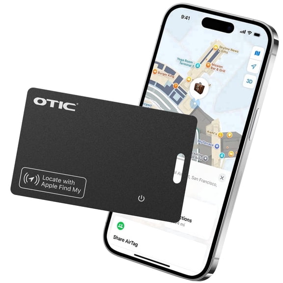 OTIC Slim Wallet Tracker Card, Bluetooth Item Finder Compatible with Apple Find My and Google Find Hub, IP67 Waterproof Rechargeable Locator for Keys, Bags and Luggage