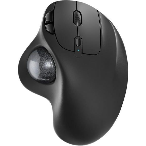Wireless Rechargeable Trackball Mouse with Ergonomic Thumb Control, Precise Smooth Tracking for PC, Laptop, Mac and Windows, 3-Device Bluetooth or USB Connectivity.