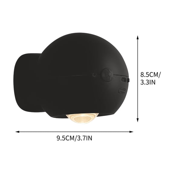 Wireless Rechargeable Wall Lamp - Cordless Bedside Sconce with Eye Protection - Decorative Background Wall Light for Bedroom, Living Room & Hallway ( Black )