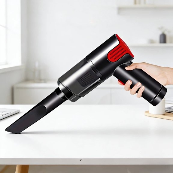 Wireless Red Car Vacuum Cleaner with App Control and Smart Sensors, Portable