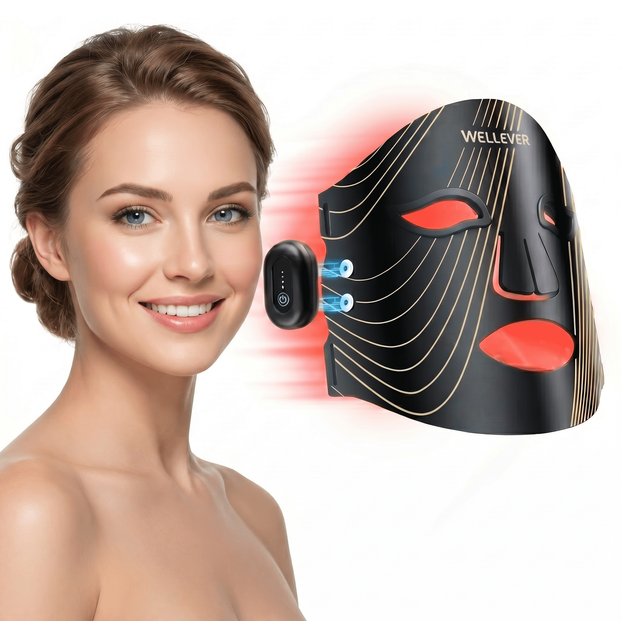 Wireless Red Light Therapy Mask for Face, Portable Led Face Mask Light ...
