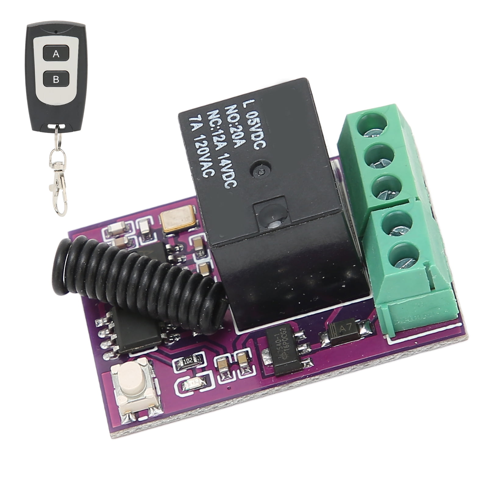 Wireless Relay Module,2 Channel Wireless Remote Control Relay Switch Learn Encoding, Range RF