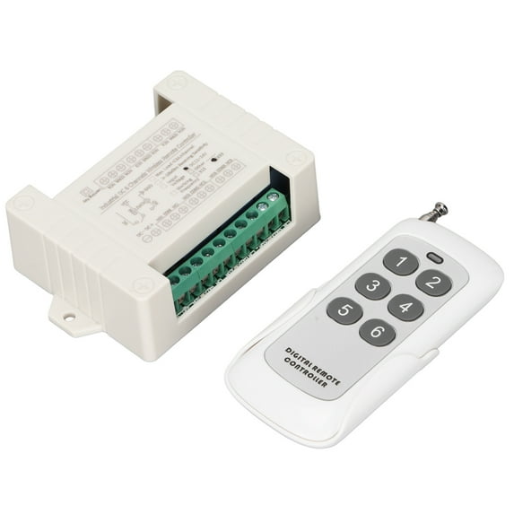 Wireless Relay and Remote Control, 12V 24V 6 CH Motor Remote Control Switch Relay Forward and Reverse Wireless Switch for Car/Light/Electric Equipment