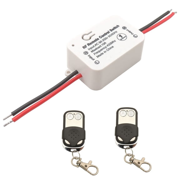 Wireless Relay Remote Control Switch AC 110V 120V 220V 240V Light Switch 1 Channel Receiver with 2 Keyfob for Bulb