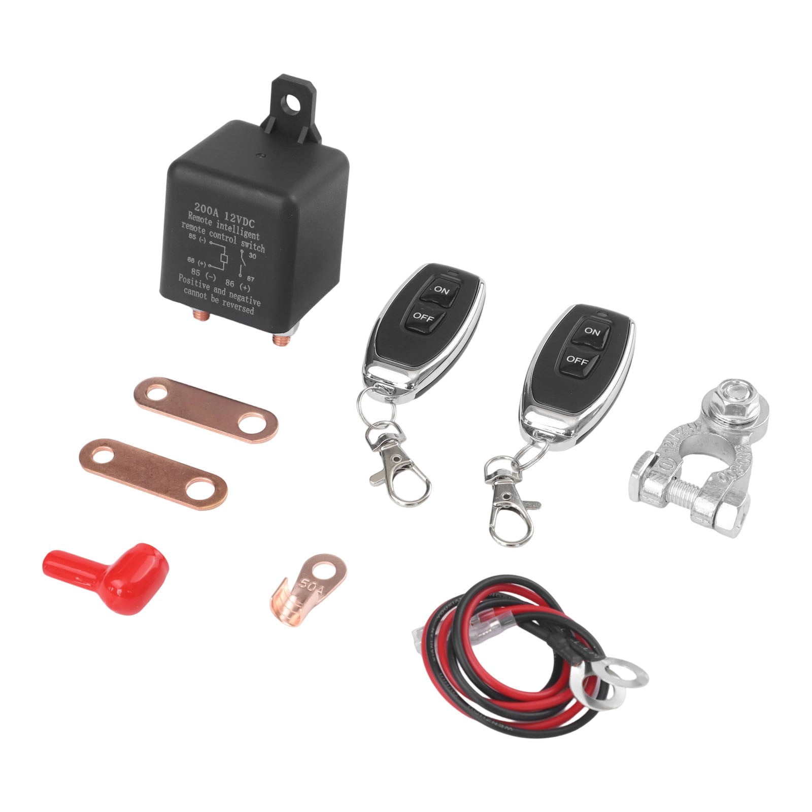 Wireless Remote Battery Disconnect Switch For Dc12V Vehicles 200A Rated