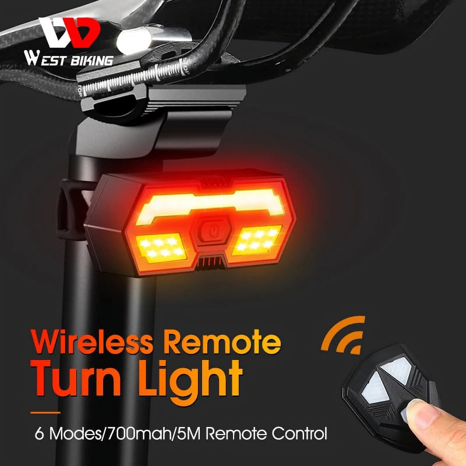 Wireless Remote Bike Taillight LED Turn Signal MTB Bicycle Horn Light Waterproof USB Rechargeable Cycling Rear Lamp