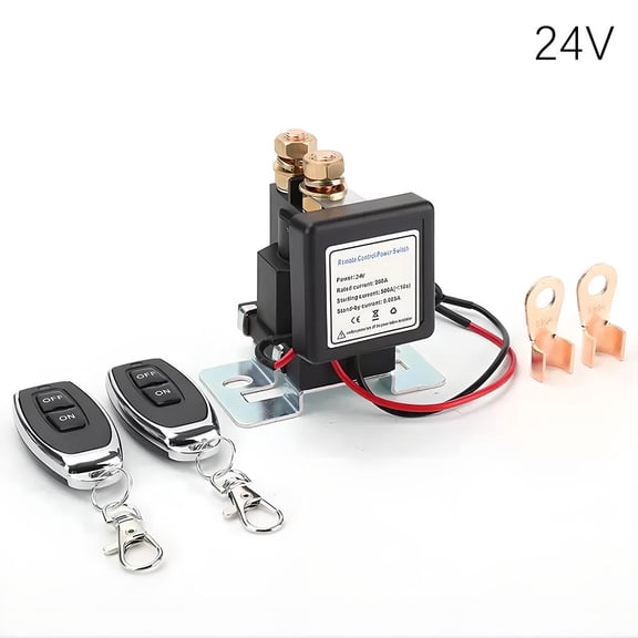 Wireless Remote Control Battery Relay Car Starter,Remote Battery Disconnect ,RemoteStart & Warm-Up/Cool-Down,Anti-Theft & Easy Installation Conveniencefor 12v/24v Cars,Rvs,Trucks