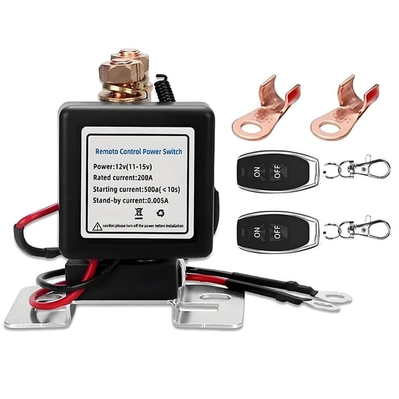 Wireless Remote Control Battery Relay Switch Car Starter, Remote Battery Disconnect Switch, Remote Start & Warm-Up/Cool-Down, Anti-Theft & DIY Installation for 12v/Cars, Rvs, and Classic Cars