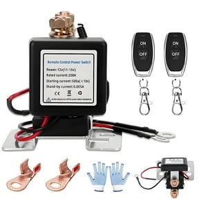 Wireless Remote Control Battery Relay Switch Car Starter, Remote Battery Disconnect Switch, Remote Start & Warm-Up/Cool-Down, Anti-Theft & Easy Install for 12v/24v Cars, Rvs