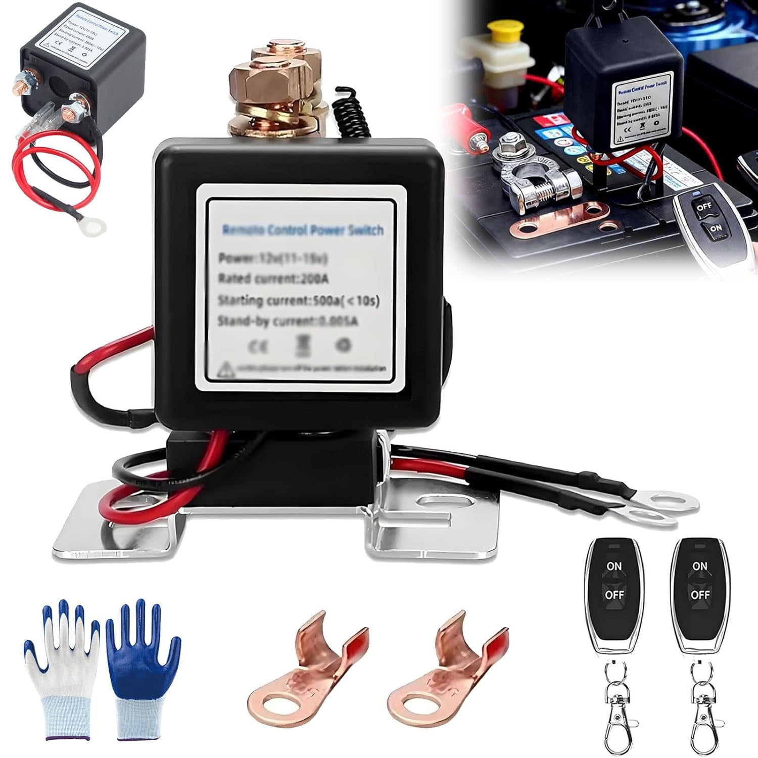 Wireless Remote Control Battery Relay Switch, Remote Battery Disconnect ...