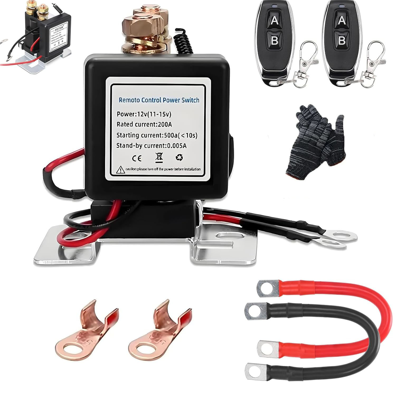 Wireless Remote Control Battery Relay Switch, Universal Remote Battery ...