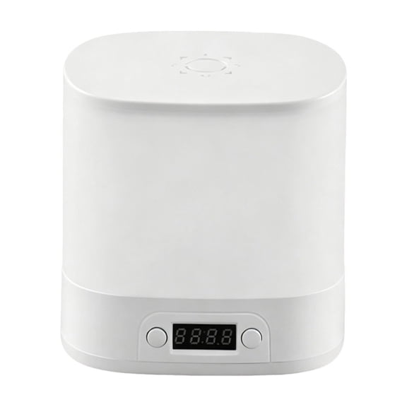 Wireless Remote Control Bedside Night Light with Digital Clock, Rechargeable Dimmable Eye-Caring Nursing Lamp