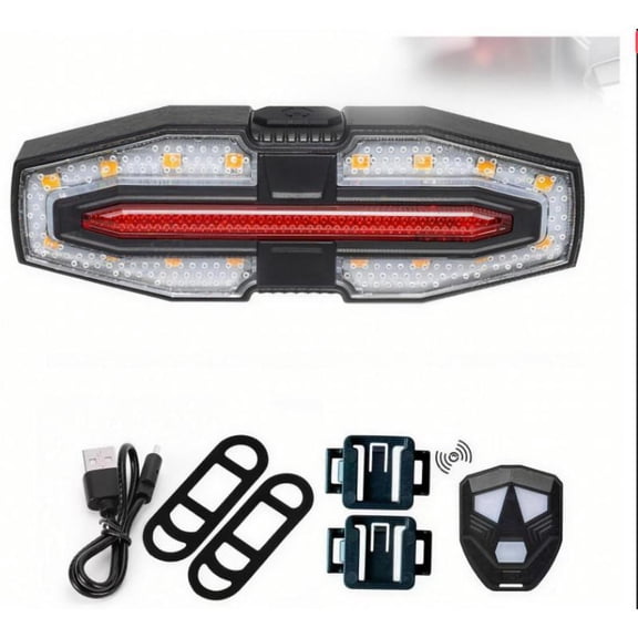 Wireless Remote Control Bike Tail Light with Turn Signals, USB Rechargeable Ultra Bright LED Rear Bicycle Light, Waterproof Safety Warning Taillight for Night Riding & Cycling Safety