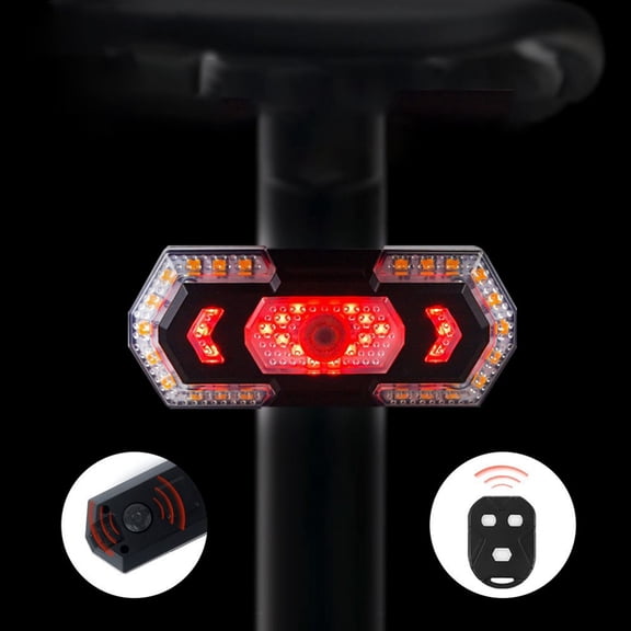 Wireless Remote Control Bike Turn Signal Tail Light, USB Rechargeable LED Safety Light with Horn for Bicycles, Waterproof Bike Safety Taillights on Front and Rear Use Bicycle for Night Riding