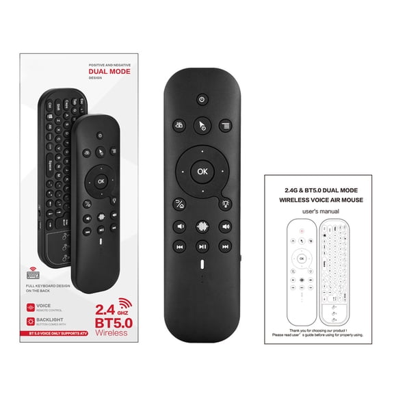 Wireless Remote Control G60SPRO BT 2.4G Dual Mode Voice Remote with Keypad 6-Axis Gyroscope for BOX PC
