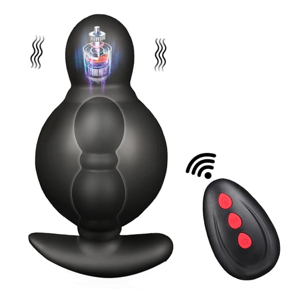 Wireless Remote Control Inflatable Anal Expansion Prostate Massager 10 Modes Vibrating Dildo Wireless Remote Control Butt Plug Sex Toys for Men Women