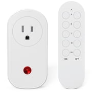 Wireless Remote Control Outdoor Socket with Switch, 130ft Range, 1800W/15A, 1 Surnice Outlet+ 1 Remote