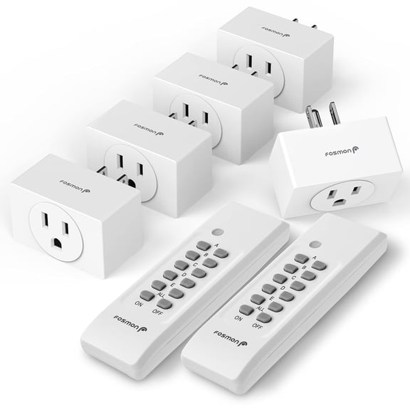 Wireless Remote Control Outlet Plug Indoor, Battery Operated On/Off Light Switch for Electrical Outlet, Fan, Christmas Tree, No Interference, 15A/1875W, No Wiring & Expandable- 5 Pack